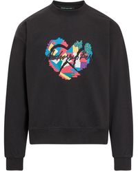 ANDERSSON BELL Broken Heart Embroidery Sweatshirt - Black
