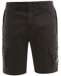 Stone Island Logo Patch Cargo Shorts - Black