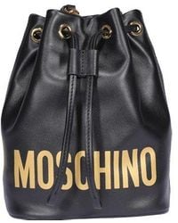 Moschino - Logo Printed Bucket Bag - Lyst