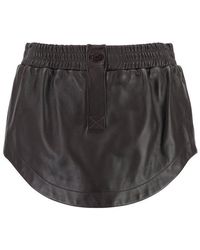 The Attico - Curved-hem Elasticated Waist Mini Skirt - Lyst