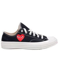 COMME DES GARÇONS PLAY - Comme Des Garcons Play Round Toe Lace-Up Sneakers - Lyst