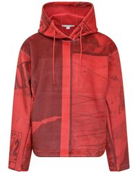 Y-3 Allover Printed Zipped Hoodie - Red