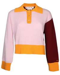 Marni - Colour-block Knitted Polo Shirt - Lyst