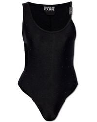 Versace - Logo Buckle Cut-out Bodysuit - Lyst