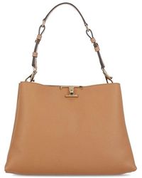 Tod's - Medium T Timeless Logo Plaque Tote Bag - Lyst