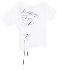 Ann Demeulemeester Lace-up T-shirt - White