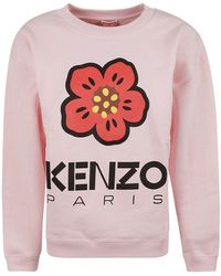 KENZO - Logo Printed Crewneck Sweatshirt - Lyst