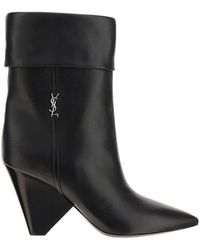 Saint Laurent Niki Pointed Toe Boots - Black