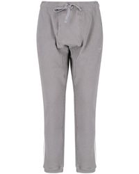 adidas Logo Embroidered Drawstring Pants - Grey