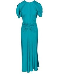 Victoria Beckham - Gathered Waist Midi Dress - Lyst