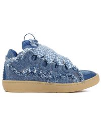 Lanvin - Frayed Curb Sneakers - Lyst
