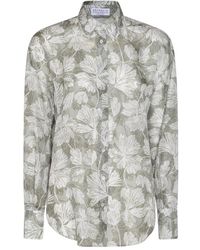 Brunello Cucinelli - Beige Silk Shirt - Lyst