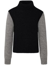 Dolce & Gabbana - Two-Tone Alpaca Blend Turtleneck Sweater - Lyst