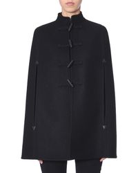Saint Laurent Duffle Cape Coat - Black