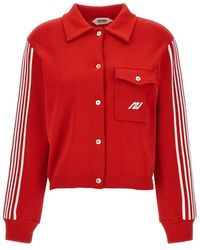 Autry - Logo-embroidered Stripe-detailed Buttoned Jacket - Lyst