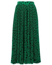 Balenciaga Pleated Midi Skirt - Green