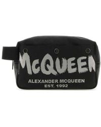 Alexander McQueen - Logo Printed Zipped Toiletry Bag - Lyst