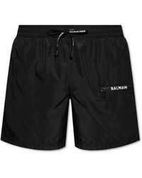 Balmain - Logo Detailed Swim Shorts - Lyst