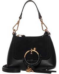 See By Chloé Joan Mini Leather And Suede Bag - Black