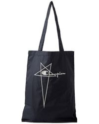 Rick Owens X Champion Logo Embroidered Tote Bag - Black