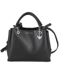 Emporio Armani - Palmellato Eagle Charm Leather-Effect Handbag - Lyst