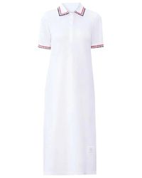 Thom Browne - Rwb Striped Short Sleeved Polo Dress - Lyst