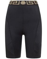 Versace Greca Border Knee-length Cycling Shorts - Black