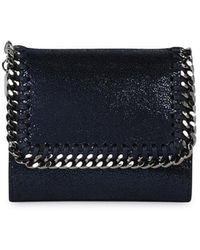 Stella McCartney - 'small Falabella Tri-fold' Blue Recycled Polyester Wallet - Lyst