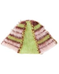 Marni - Fuzzy Stripe Beanie Hat - Lyst