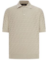 Fendi - All-Over Ff Logo Short-Sleeved Polo Shirt - Lyst