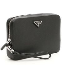Prada - Leather Clutch Bag - Lyst