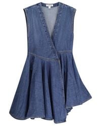 Alaïa - Wrap Denim Dress - Lyst