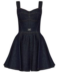 Dolce & Gabbana - Denim Dress With Straps - Lyst