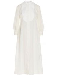 Jil Sander Long Sleeved Maxi Shirt Dress - White