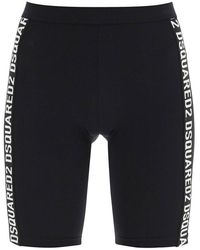 DSquared² - Cycling Shorts With Logo Bands - Lyst