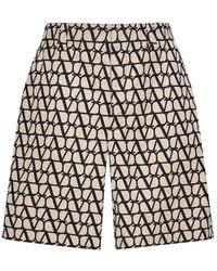 Valentino - Vlogo Printed Bermuda Shorts - Lyst