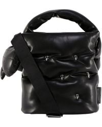 Karl Lagerfeld Padded Faux Leather Bucket Bag - Black