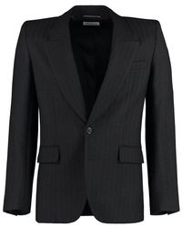 Saint Laurent - Single Breasted Striped Tailored Blazer - Lyst