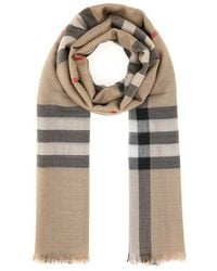 Burberry - Checked Frayed-edge Scarf - Lyst