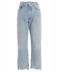 Agolde - 90's Distressed Mid Rise Crop Jeans - Lyst