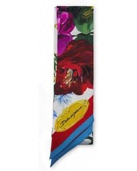 Dolce & Gabbana - Floral Printed Twill Scarf - Lyst