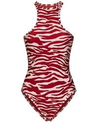 The Attico - Zebra-print One-piece Swimsuit - Lyst