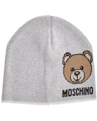 Moschino Teddy Bear Intarsia Beanie - Gray