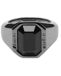 Alexander McQueen Gemstone Ring - Black
