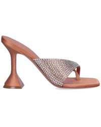 AMINA MUADDI - Embellished Square Toe Mules - Lyst