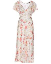 RIXO London - Evie All-over Floral Patterned V-neck Dress - Lyst