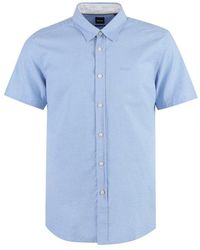 BOSS - Short Sleeve Cotton Shirt - Lyst