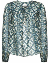 Isabel Marant - Graphic Print Long-sleeved Top - Lyst