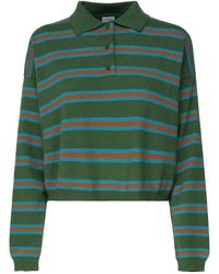 Loewe - Striped Long-Sleeved Polo Sweater - Lyst