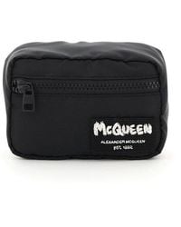 Alexander McQueen - Pouch With Graffiti Logo Embroidery - Lyst